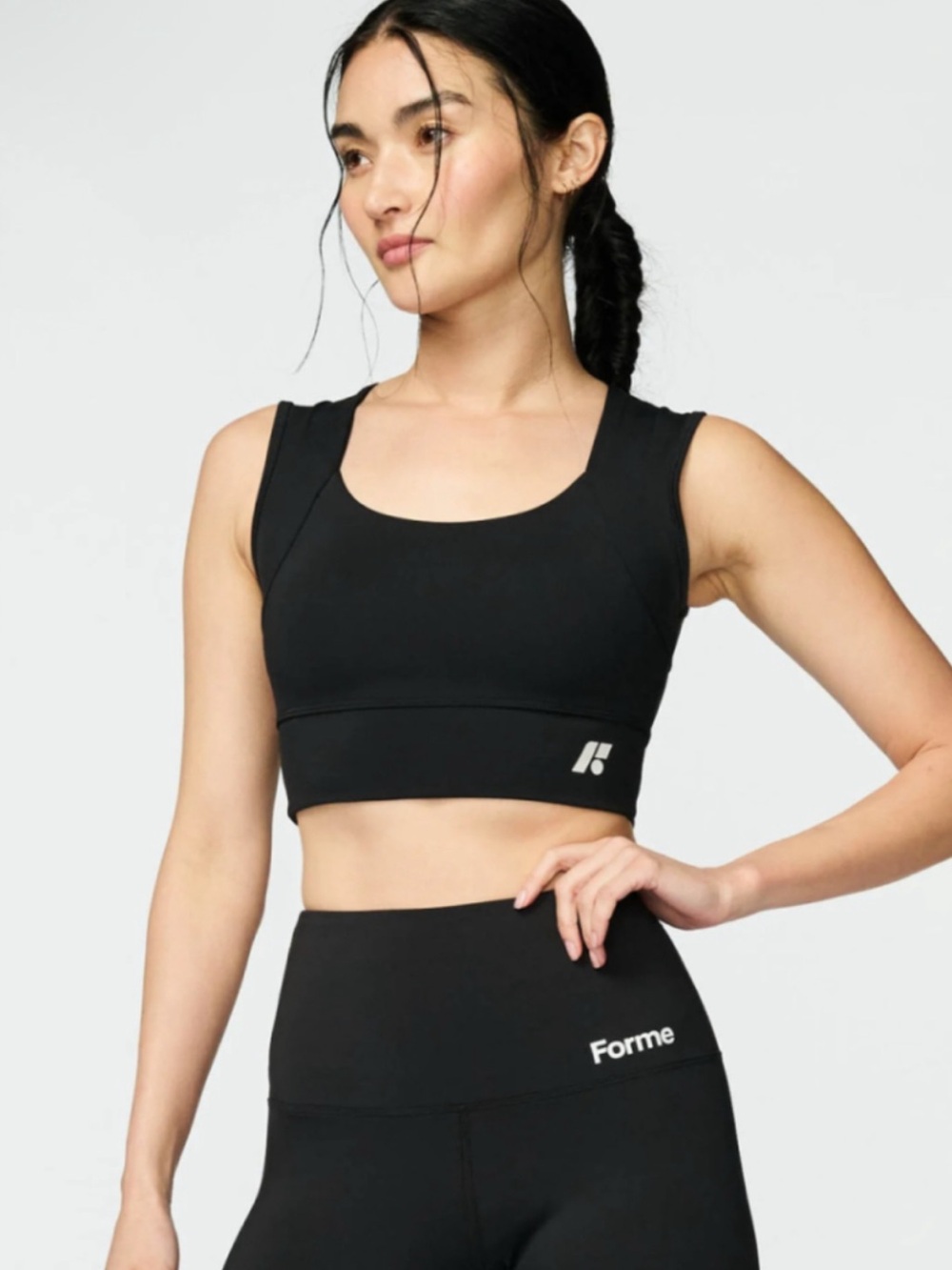 FORME Power Bra Black Posture Correcting Sports Bra Mesh Women’s Large Support